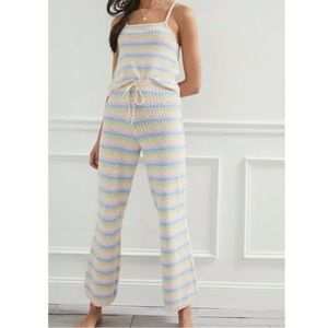 NWT Saturday/Sunday by Anthropologie Pastel Striped Lounge Set